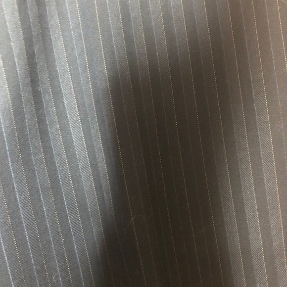 New York & Company Stretch Navy and Gold Striped Petite Dress Pants - Picture 3 of 7